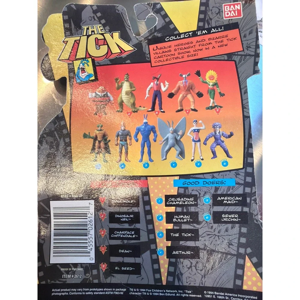 1994 Bandai The Tick Sewer Urchin Collectible Figure Vintage Fox Kids 2612 NIP